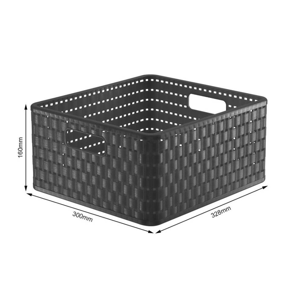 ROTHO - Aufbewahrungskorb Country 32.8 x 30 x 16 cm, Anthrazit