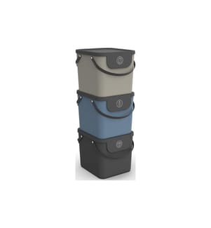 ROTHO - Recyclingbehälter Albula 40 l, Blau/Grau/Schwarz