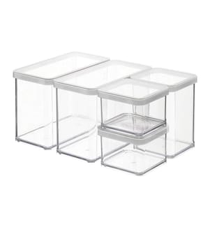 ROTHO - Vorratsdose Loft 5-teilig, 4.2 l, Transparent/Weiss