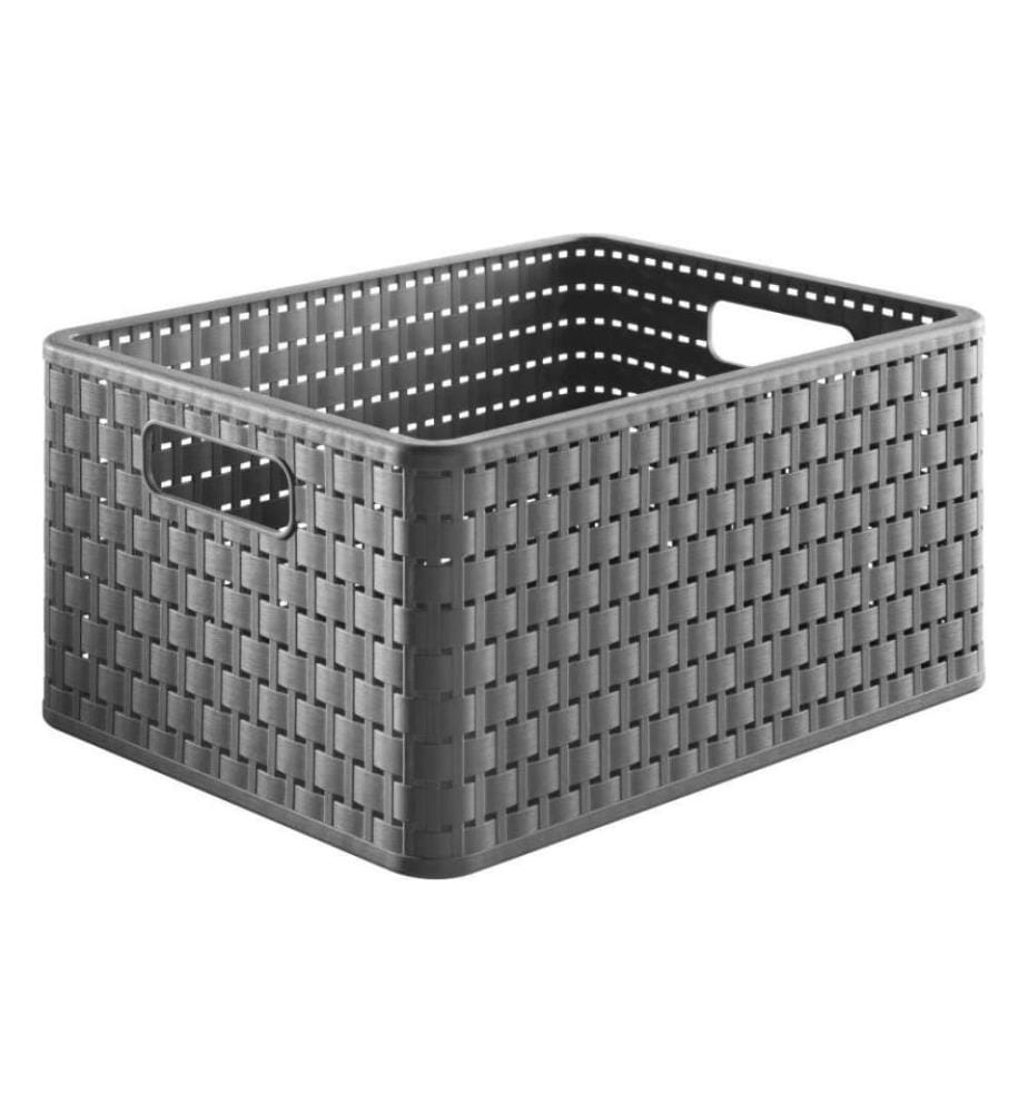 ROTHO - Aufbewahrungskorb Country 36,8 x 27,8 x 19,1 cm, Anthrazit