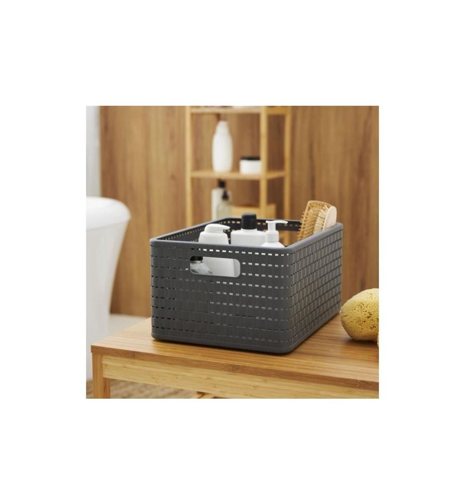 ROTHO - Aufbewahrungskorb Country 36,8 x 27,8 x 19,1 cm, Anthrazit