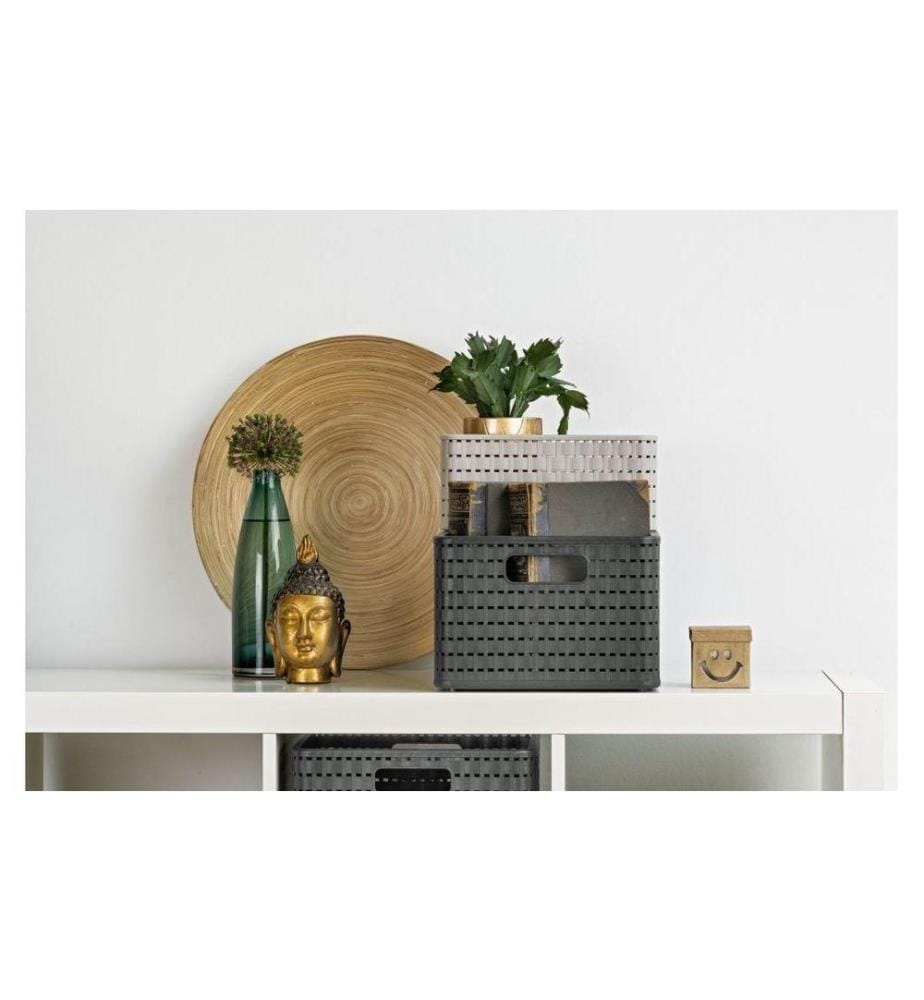 ROTHO - Aufbewahrungskorb Country 36,8 x 27,8 x 19,1 cm, Anthrazit