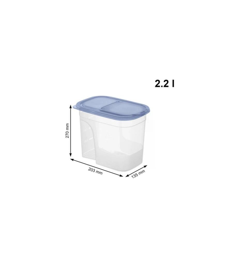 ROTHO - Boîte à provisions Sunshine 2.2 l, Bleu/Transparent