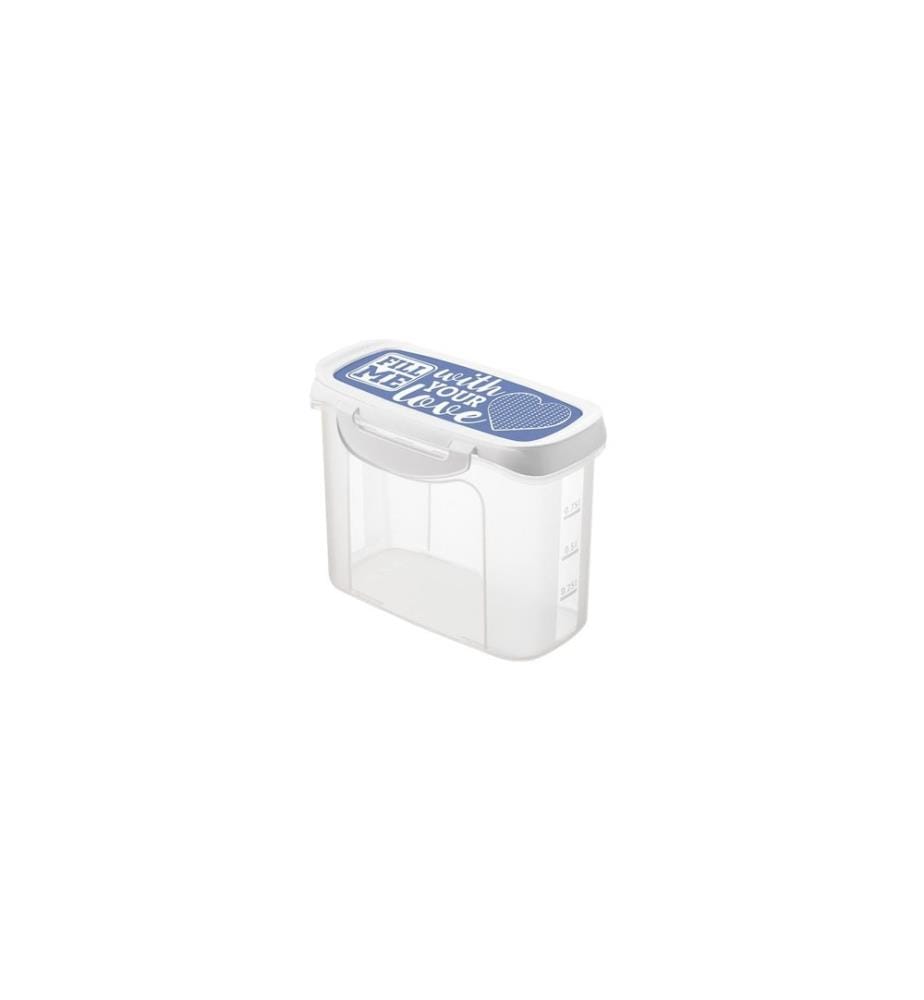 ROTHO - Boîte à provisions Click & Lock 1 l, Bleu/Transparent