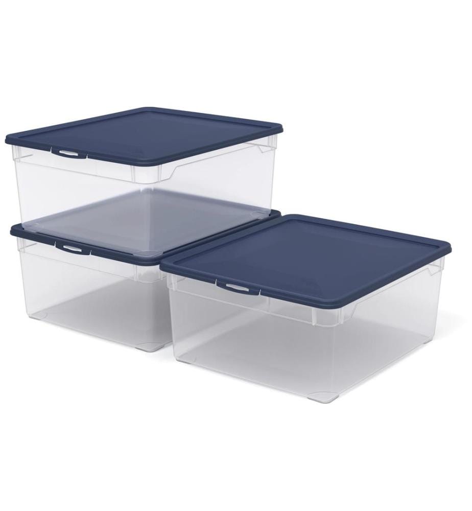 ROTHO - Boîte de rangement CLEAR Bleu, 3 pcs.
