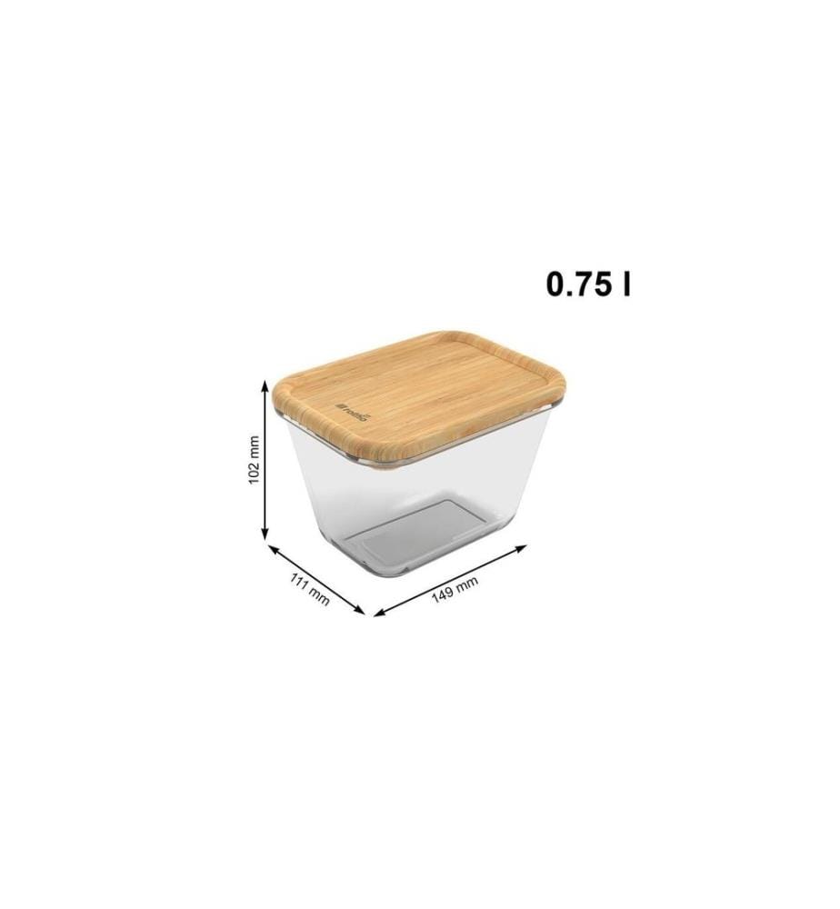 ROTHO - Glasdose mit Bambusdeckel NALA 0.75 l, Transparent