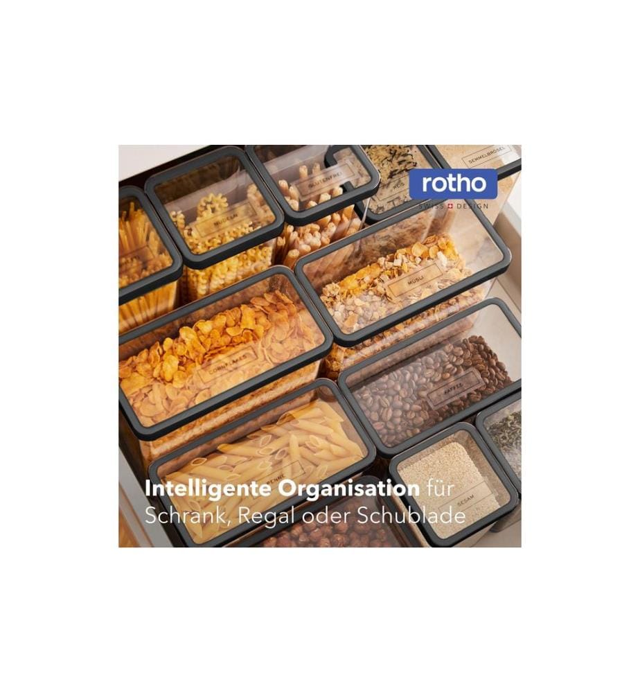 ROTHO - Set Premium boîtes 12 pcs. Loft 12 l, Noir