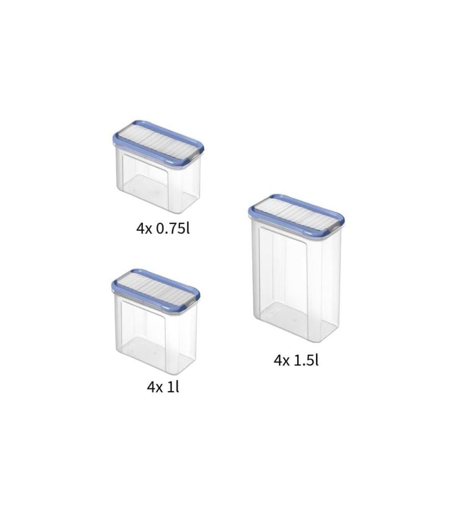 ROTHO - Set Premium boîtes 12 pcs. Domino 13 l, Transparent