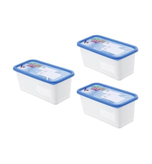 ROTHO - Vorratsbehälter Domino Dekor 3 Stück, 1.5 l, Transparent