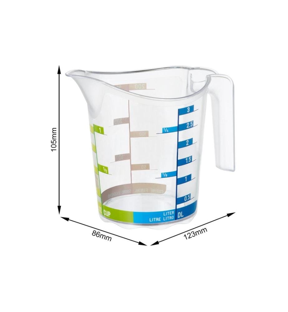 ROTHO - Messbecher Domino Dekor 3 dl, Transparent