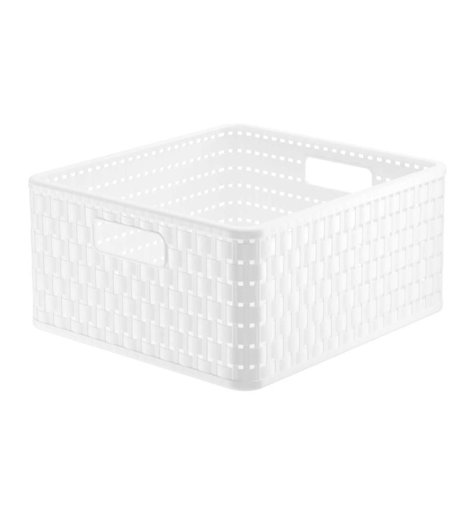 ROTHO - Panier de rangement Country 32.8 x 30 x 16 cm, Blanc