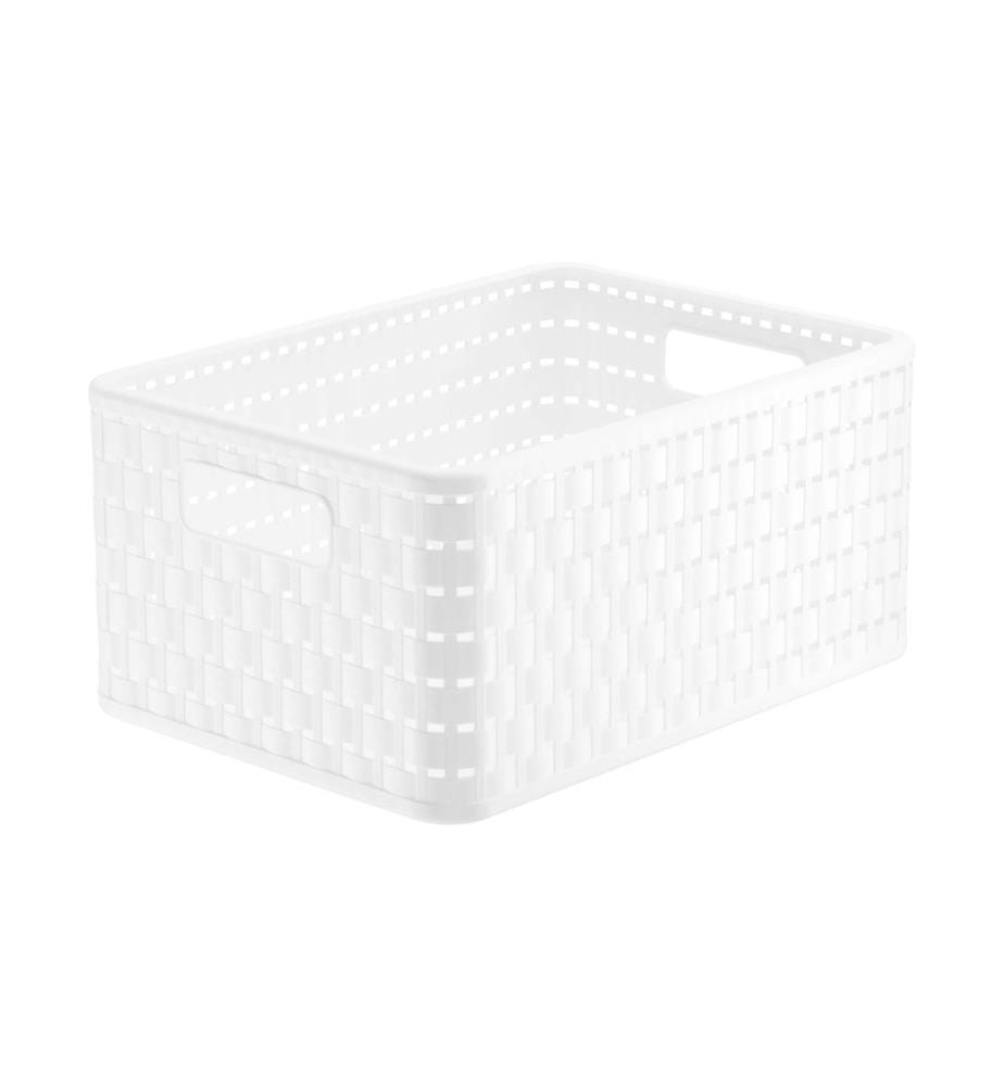 ROTHO - Panier de rangement Country 32.8 x 23.8 x 16 cm, Blanc