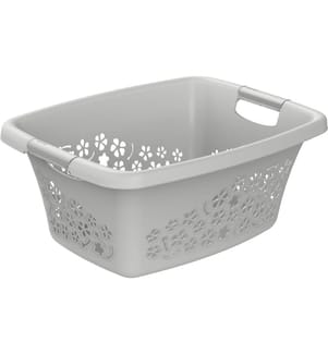 ROTHO - Wäschekorb  Flowers Hellgrau, 25 l