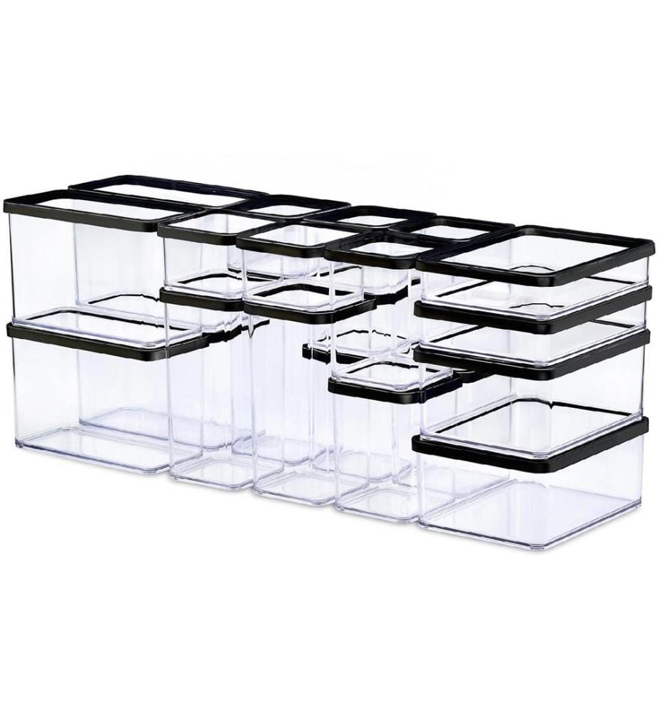 Rotho Set Premium Dosen 24 tlg. Loft 27 l, Schwarz