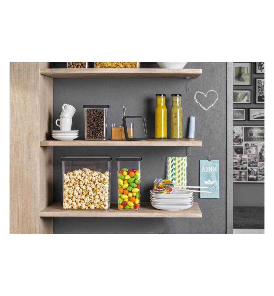 Rotho Set Premium Dosen 24 tlg. Loft 27 l, Schwarz