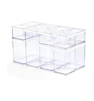 Rotho Set de boîtes Premium Loft 12 pcs 12 l, Transparent