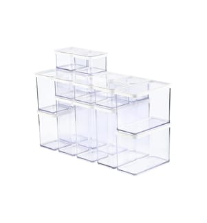 Set de boîtes Premium Clip & Close Eco Rotho 7 pièces, Bleu/Transparent
