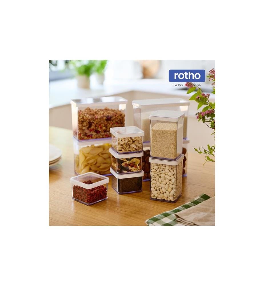 Set de boîtes Premium Clip & Close Eco Rotho 7 pièces, Bleu/Transparent
