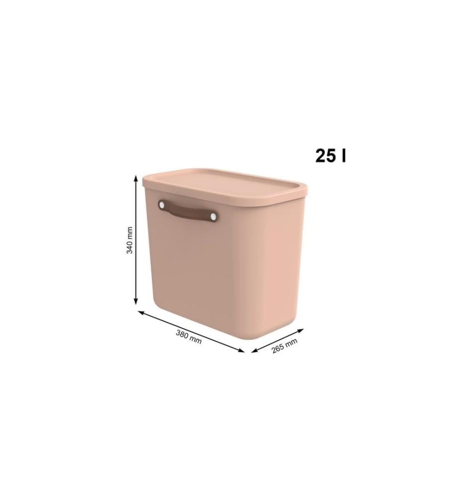 Rotho Boîte de rangement Maloja 25 l, Meadow Rose