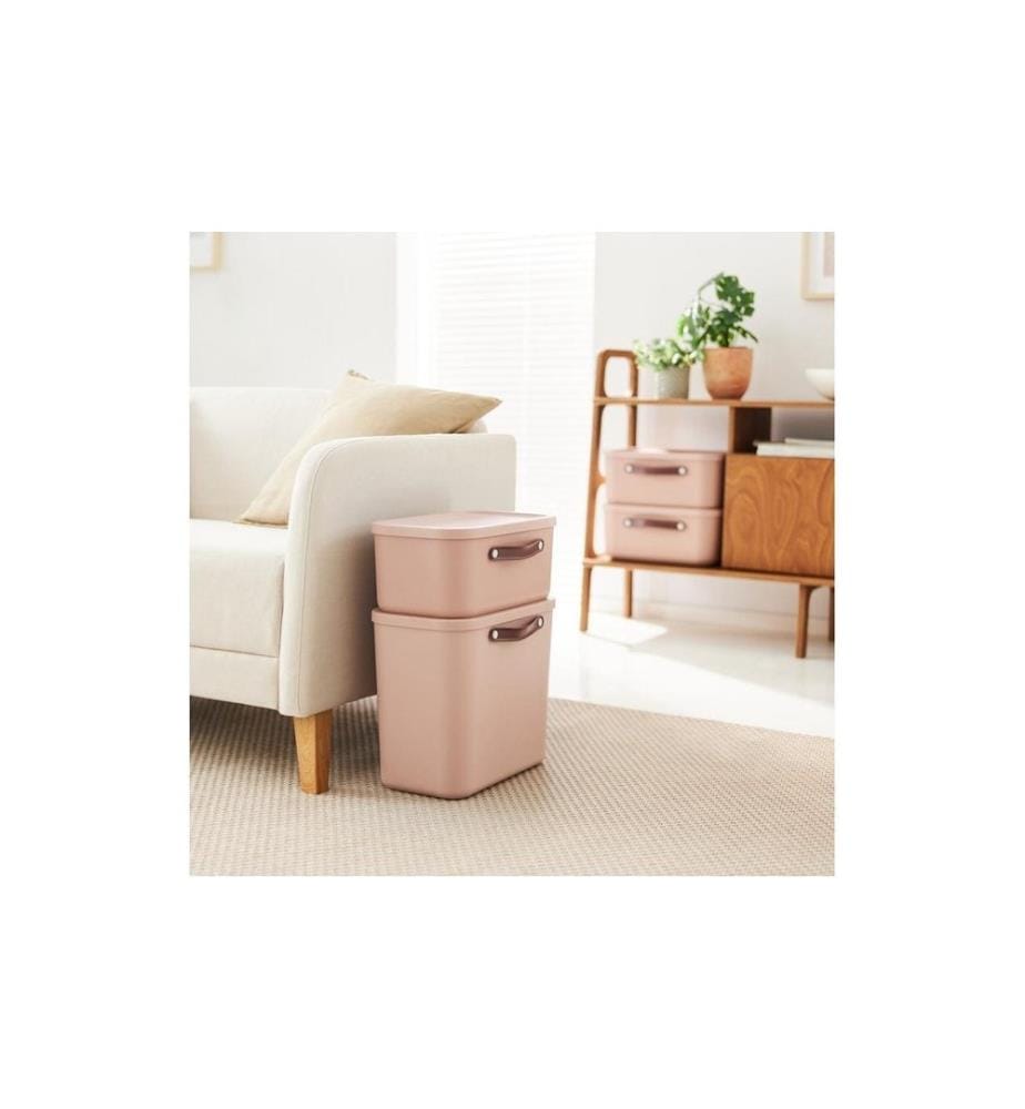 Rotho Boîte de rangement Maloja 25 l, Meadow Rose