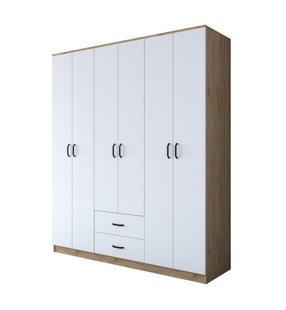Kleiderschrank - Walnuss Weiss
