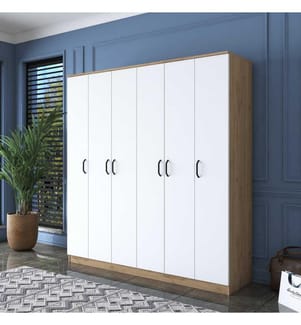 Kleiderschrank - Walnuss Weiss