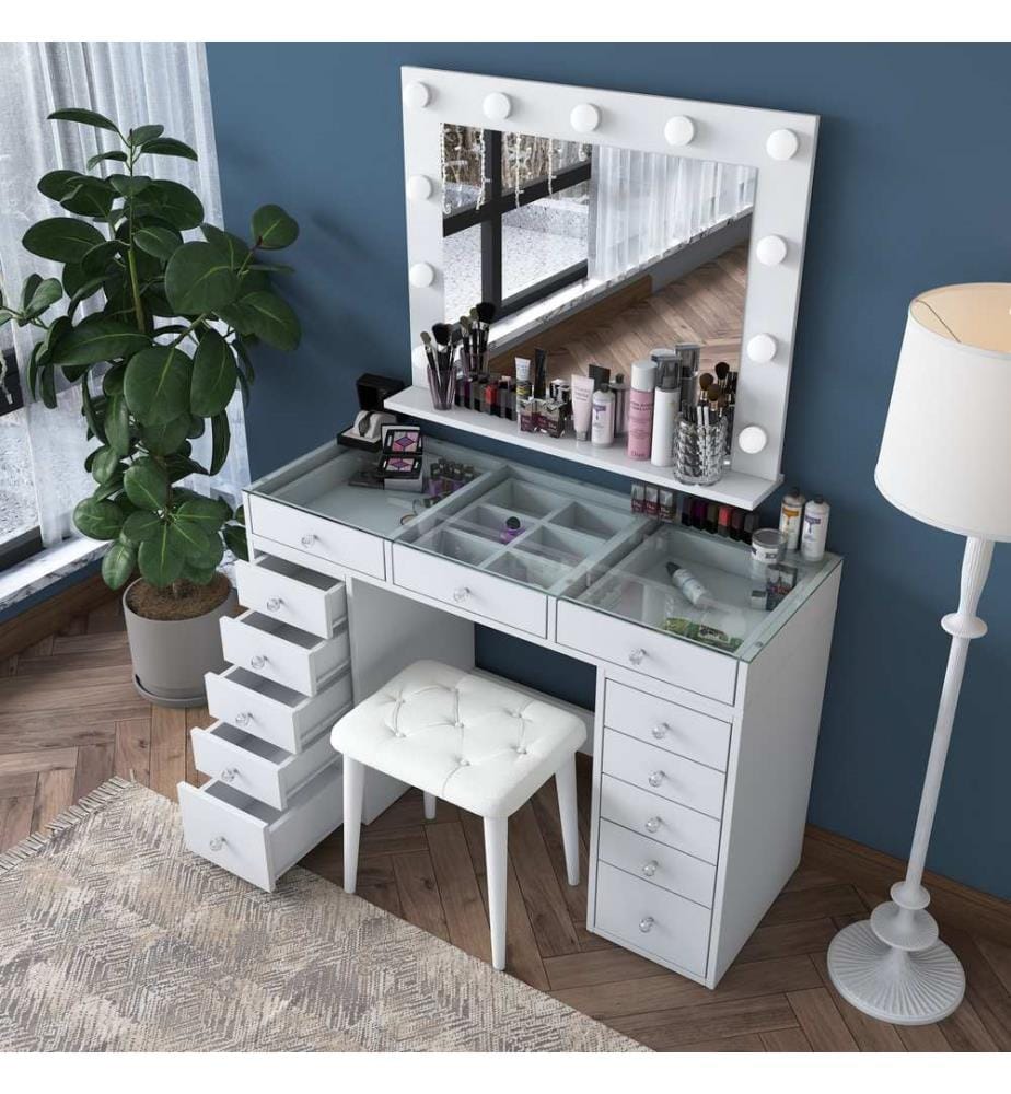 Table de maquillage - Blanc
