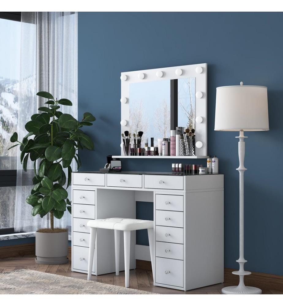 Table de maquillage - Blanc