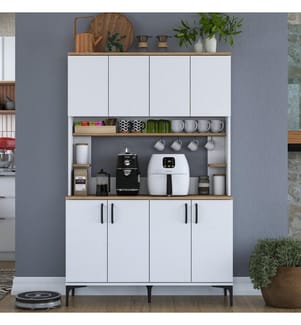 Mehrzweckschrank - Walnuss Weiss