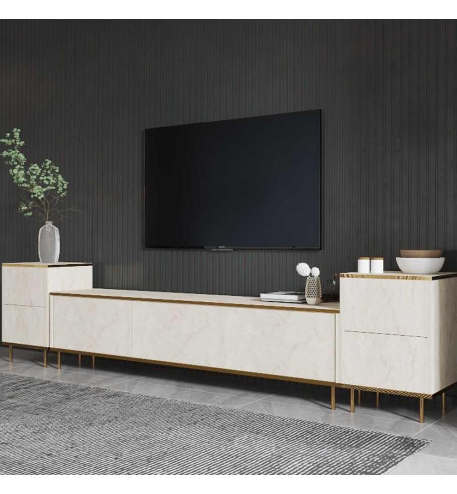 TV-Schrank - Travertin Gold