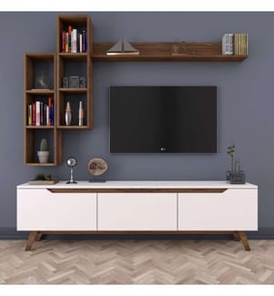 TV-Schrank - Weisser Nussbaum