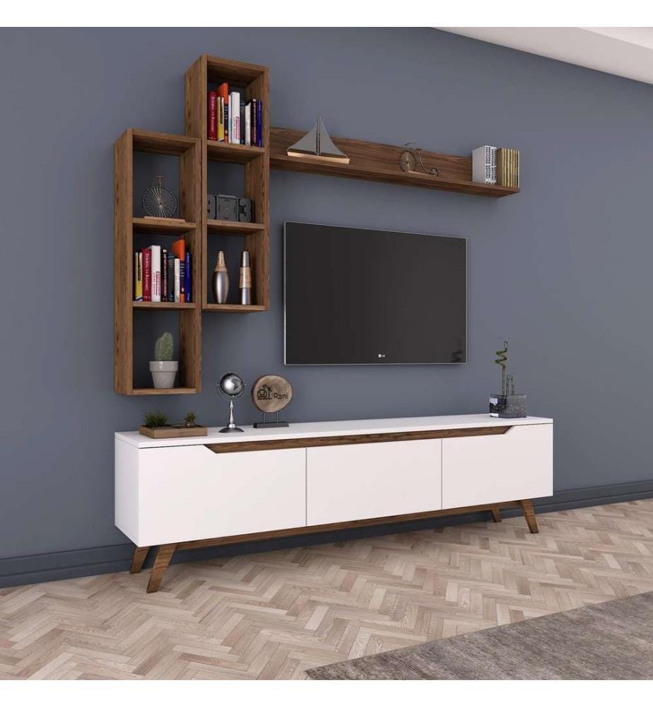 TV-Schrank - Weisser Nussbaum