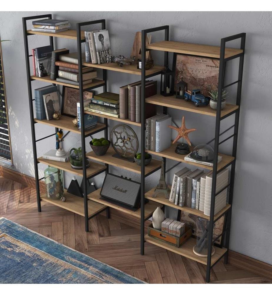Bücherregal - Walnuss Schwarz