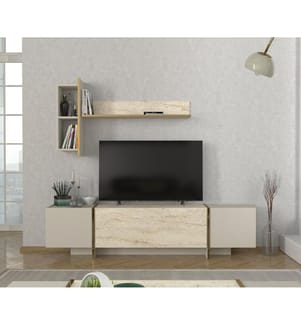 TV-Schrank - Travertin Sandstein