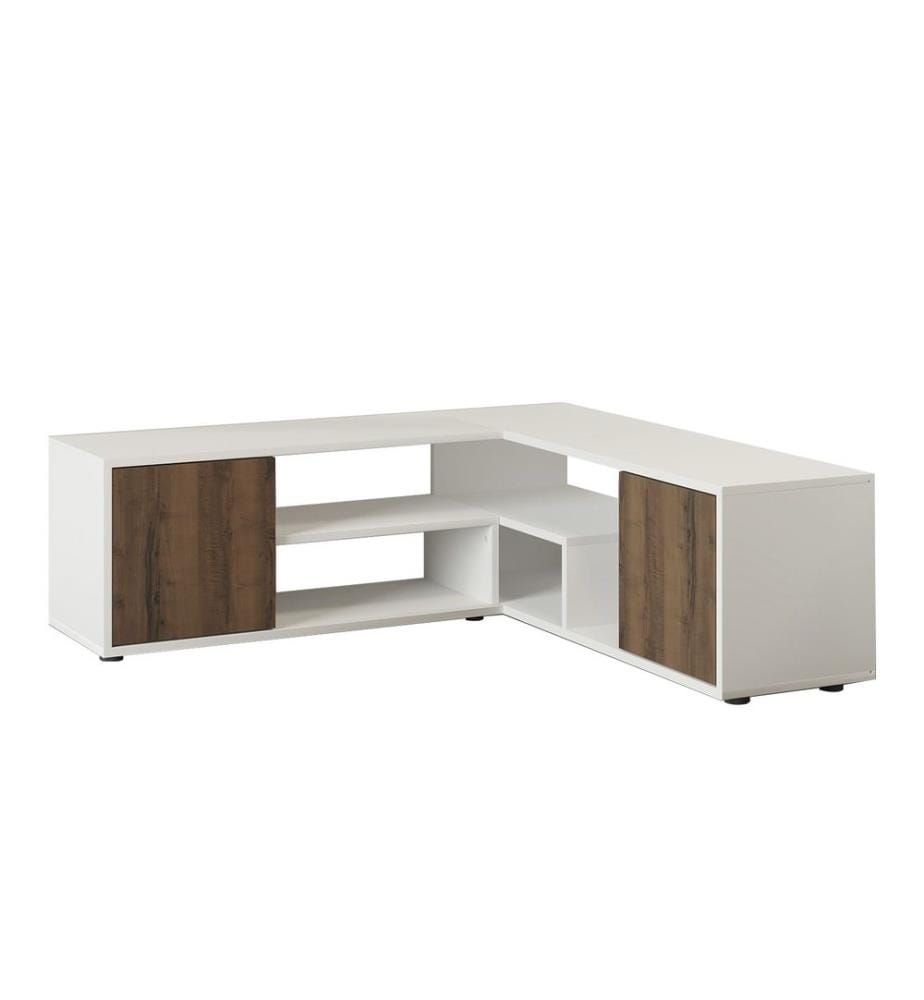 TV-Ständer - Weiss-Antik-Nussbaum