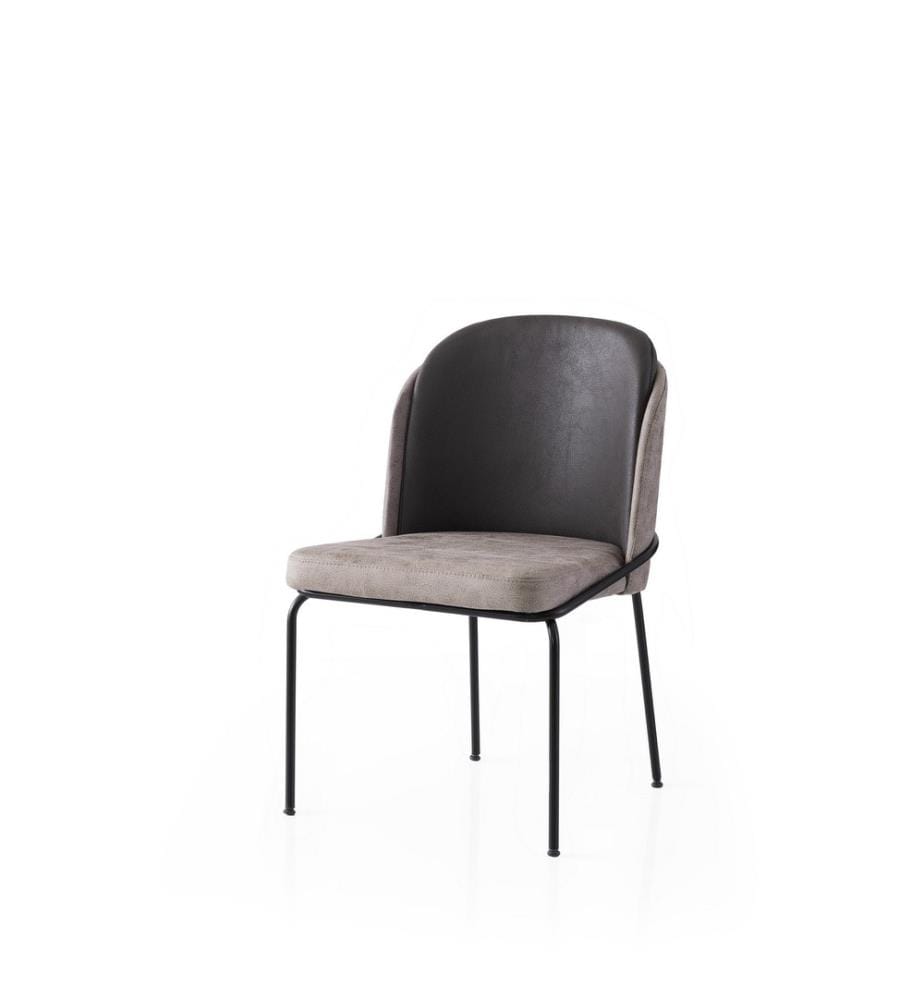 Stuhlset (4 Teile) - Gold Schwarz Grau