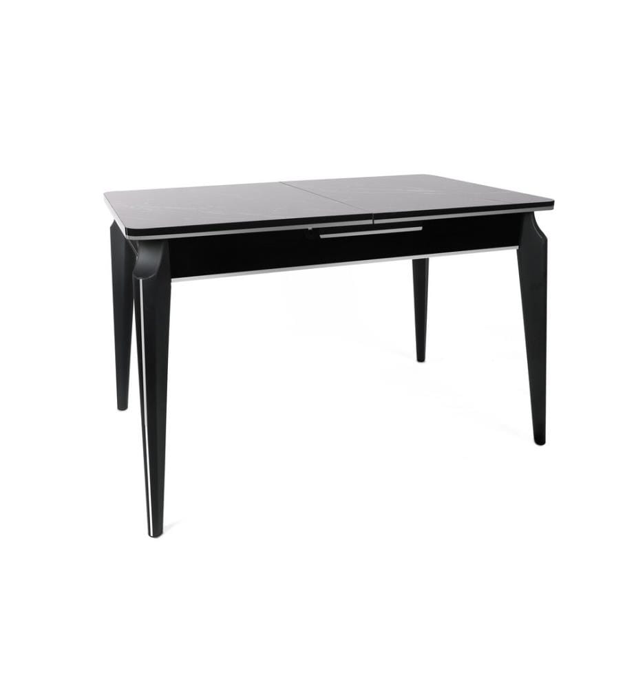 Extendable Dining Table - Black Silver