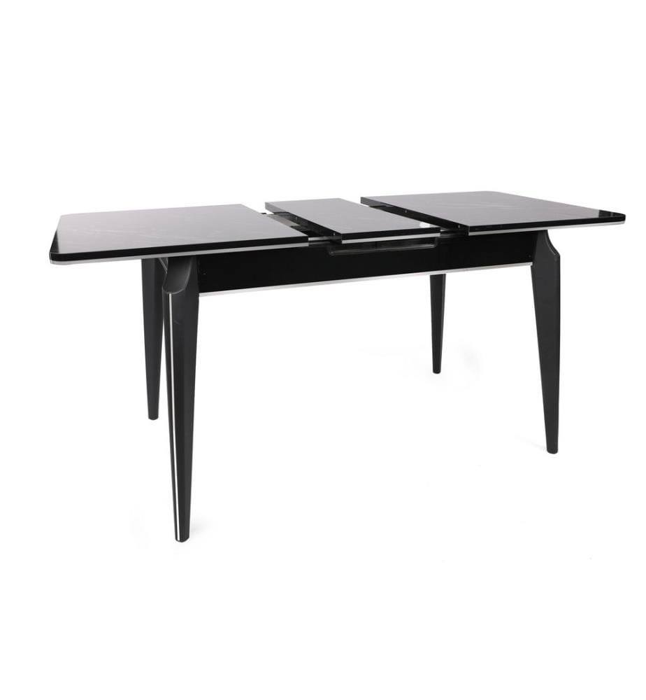 Extendable Dining Table - Black Silver