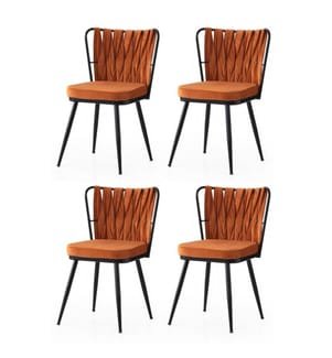 Stuhl-Set (4 Stück) - Schwarz Orange