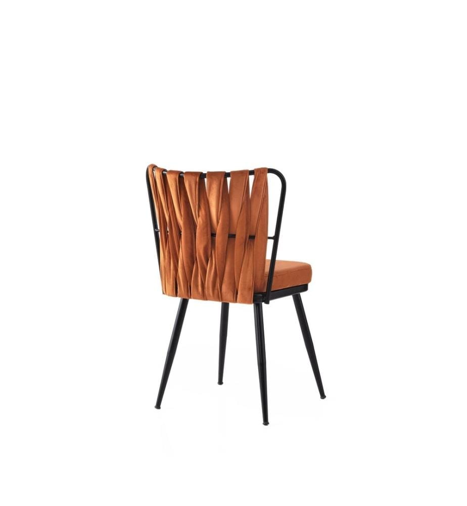 Stuhl-Set (4 Stück) - Schwarz Orange