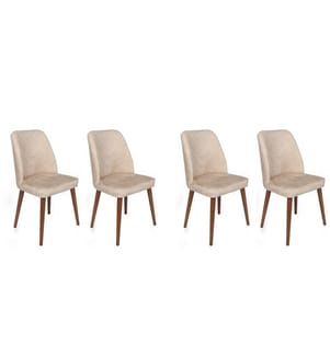 Stuhl-Set (4 Stück) - Beige Walnuss