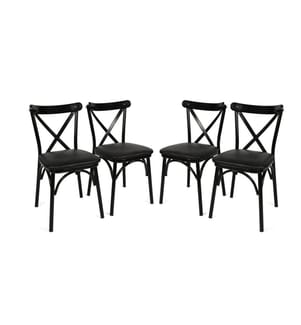 Stuhl-Set (4 Stück) - Schwarz