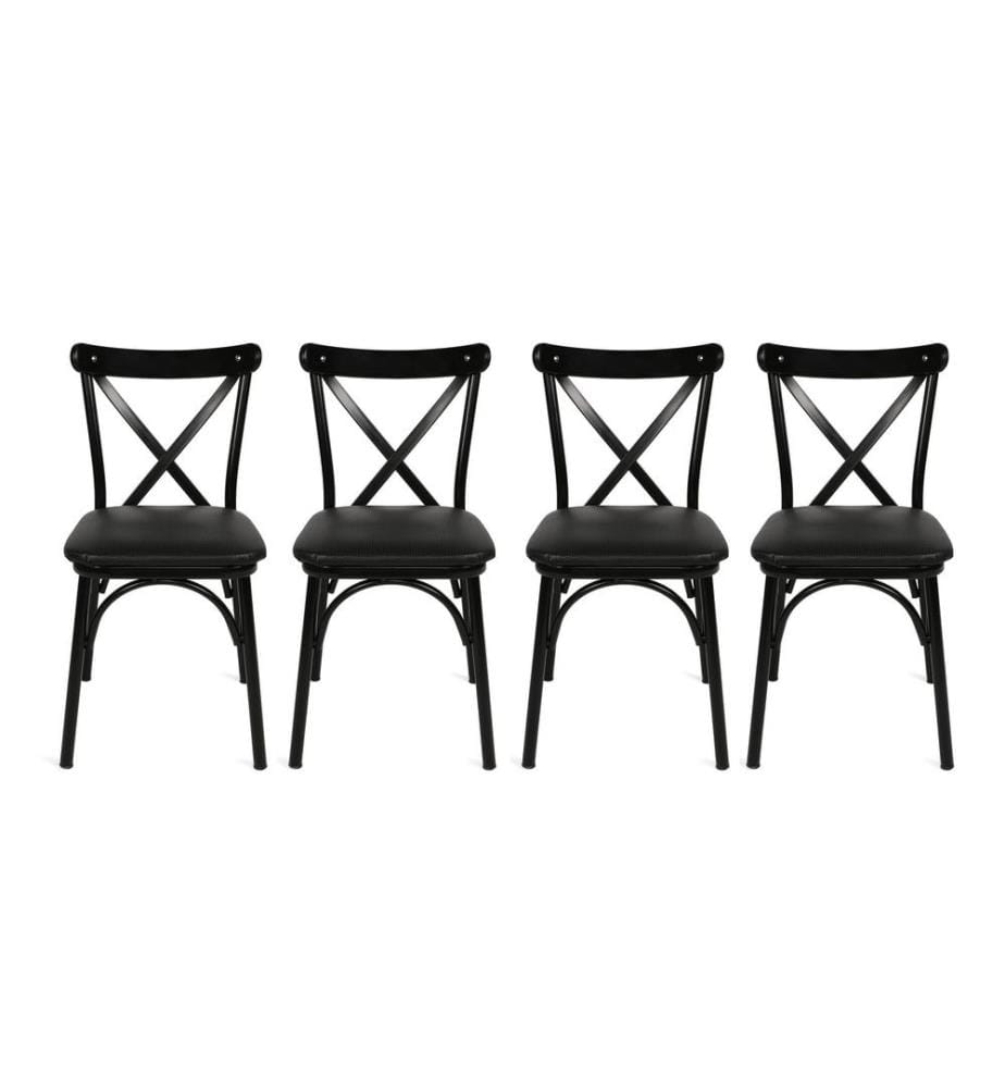 Stuhl-Set (4 Stück) - Schwarz