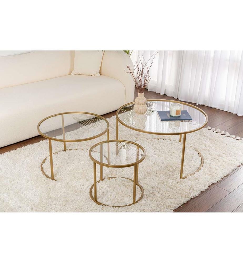 Set di tavolini da caffè - Oro trasparente