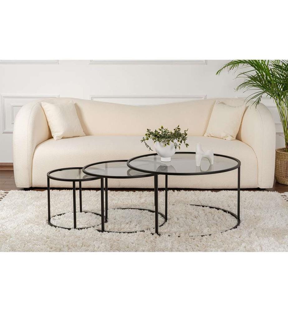 Couchtisch-Set - Schwarz Grau