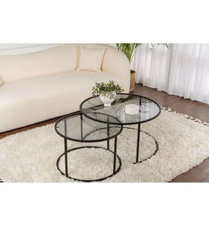 Couchtisch-Set - Schwarz Grau