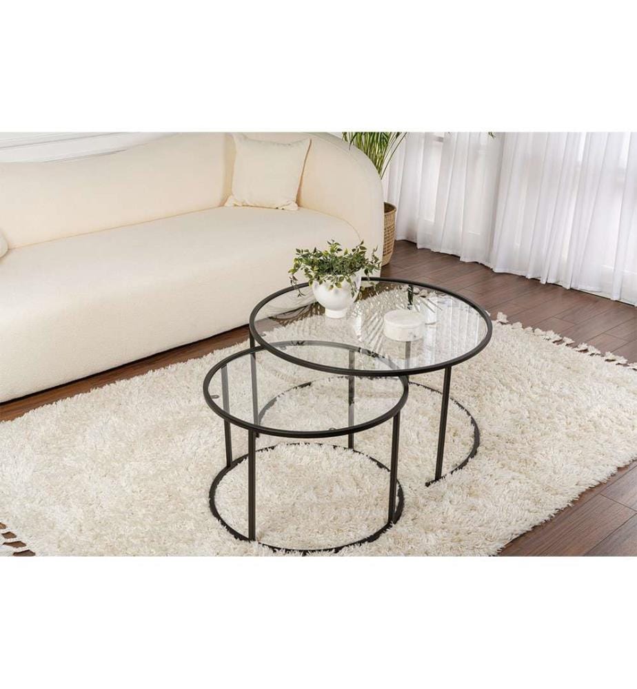 Couchtisch-Set - Schwarz Transparent
