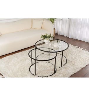 Couchtisch-Set - Schwarz Transparent