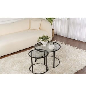 Couchtisch-Set - Schwarz Grau