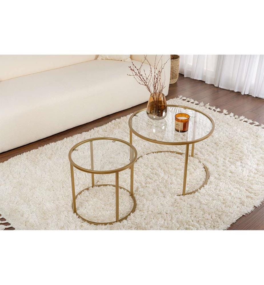 Couchtisch-Set - Gold Transparent